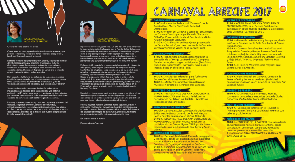 Programa Carnaval Arrecife 2017